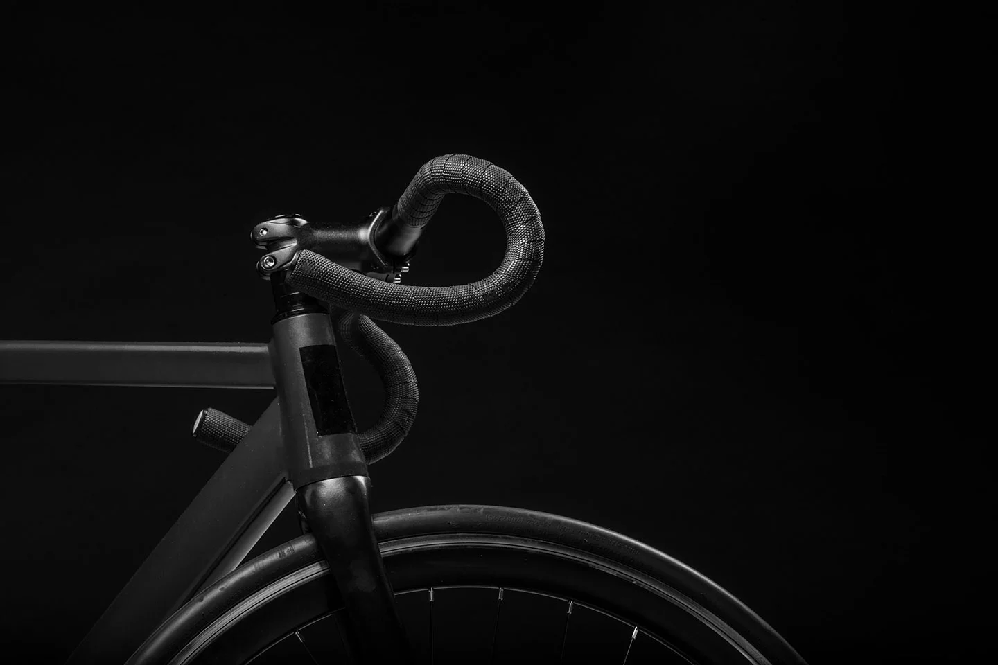 black road bike with handlebars